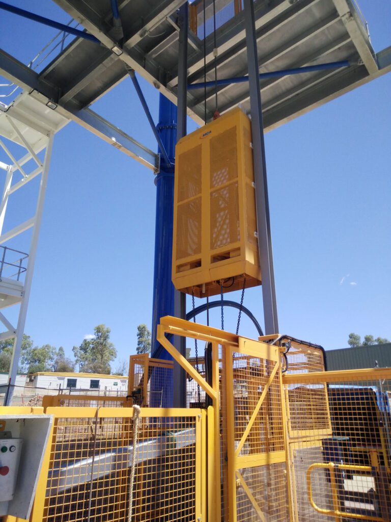 Construction Headframe and Winding System - Cage Winder