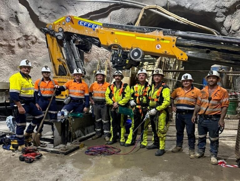 Shaft Steel Replacement - Group of MCA workers in underground mine