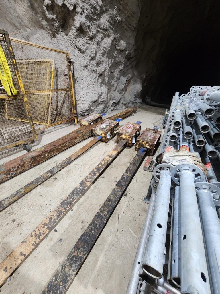 a metal pipes in a tunnel - Shaft Steel Replacement - Job Report 2024